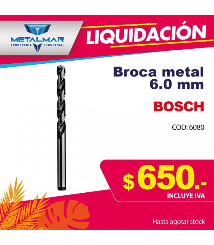 Broca metal  6.0 mm BOSCH