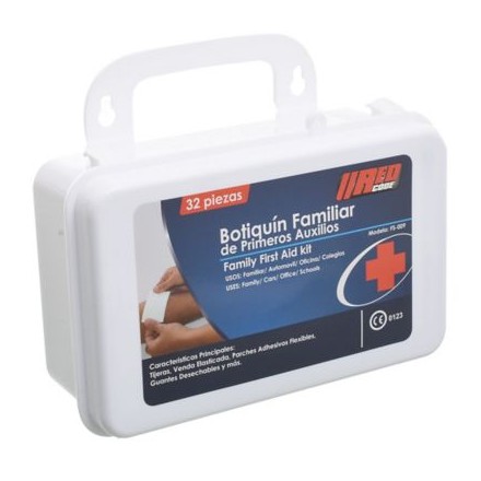 botiquín familiar de primeros auxilios 32 pzs