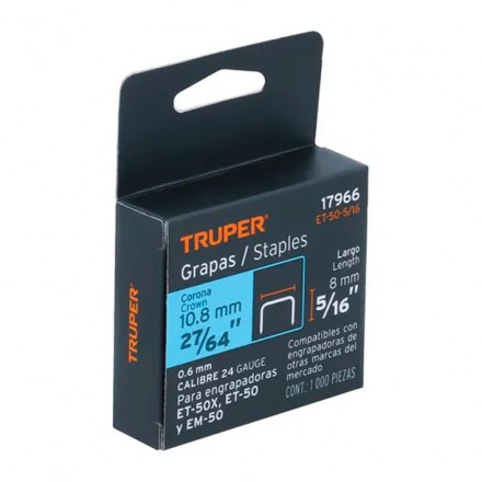 Caja de grapas 5/16 pulg. para ET-50, Truper
