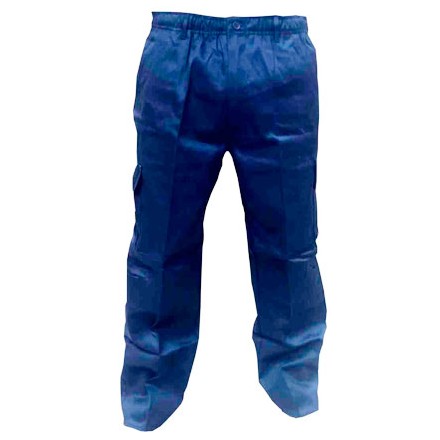 PANTALON POPLIN AZUL CARGO T-XL